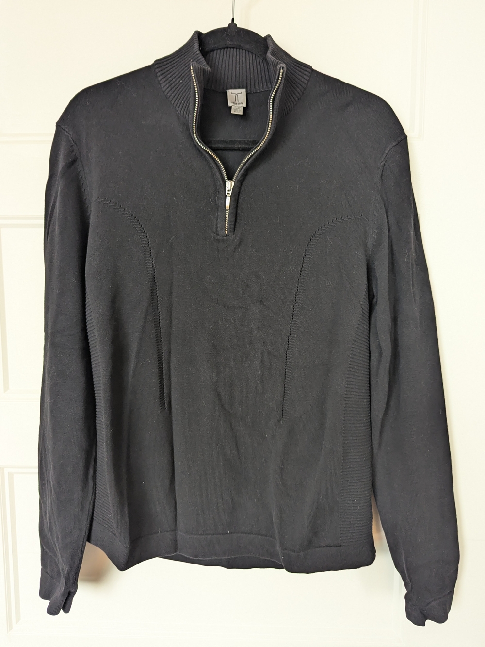 Tristan Black Zip-Up Knit Sweater